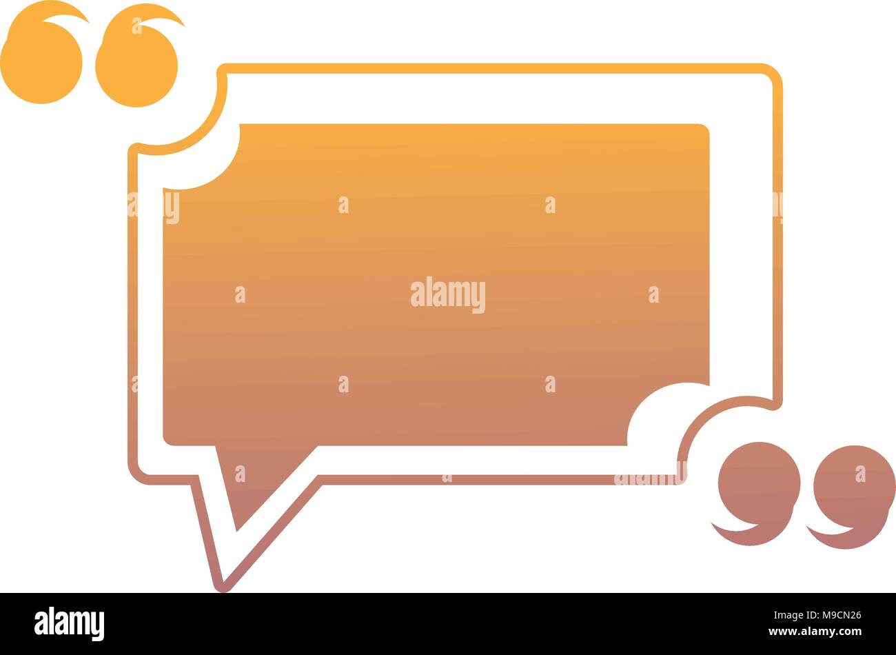 Quotation Mark Speech Bubble icon over white background, colorful ...