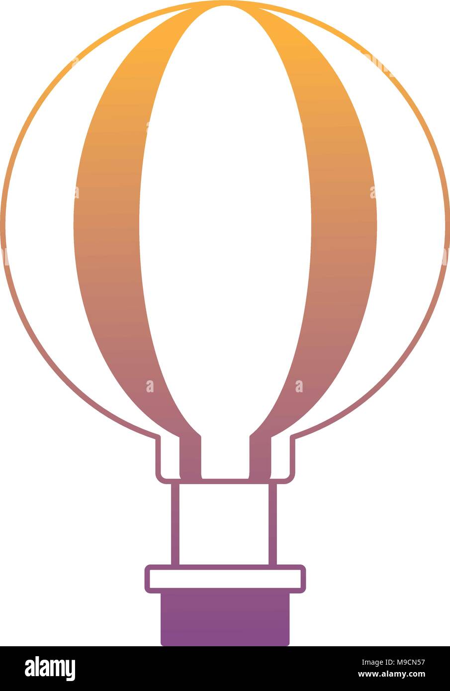 hot air balloon icon over white background, colorful design. vector ...
