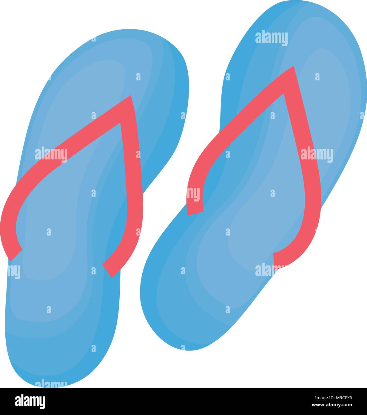 beach sandals icon over white background, colorful design. vector ...