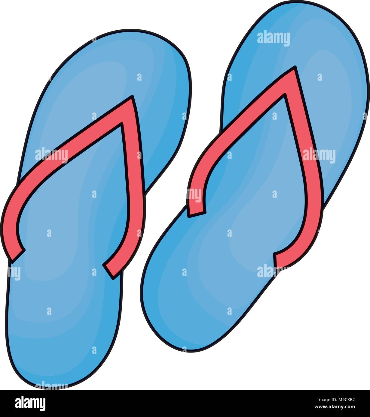 beach sandals icon over white background, colorful design. vector ...