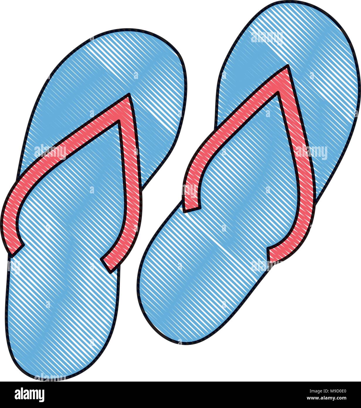 beach sandals icon over white background, colorful design. vector ...