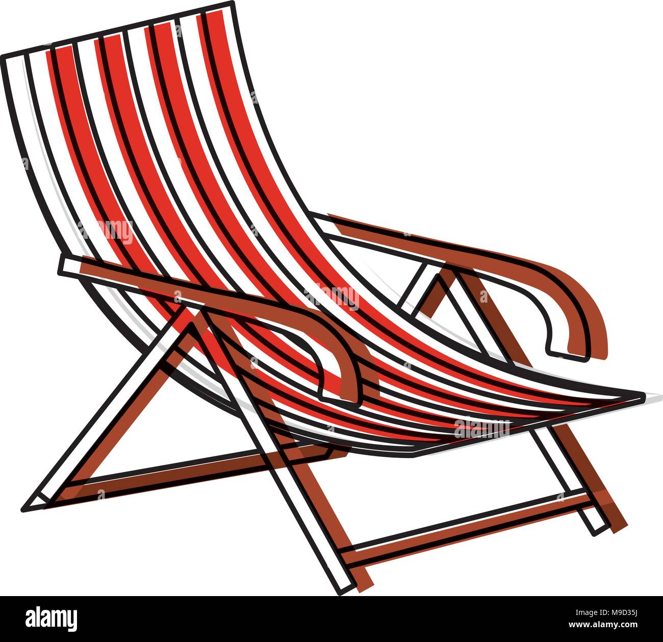 beach chair icon over white background, colorful design. vector ...