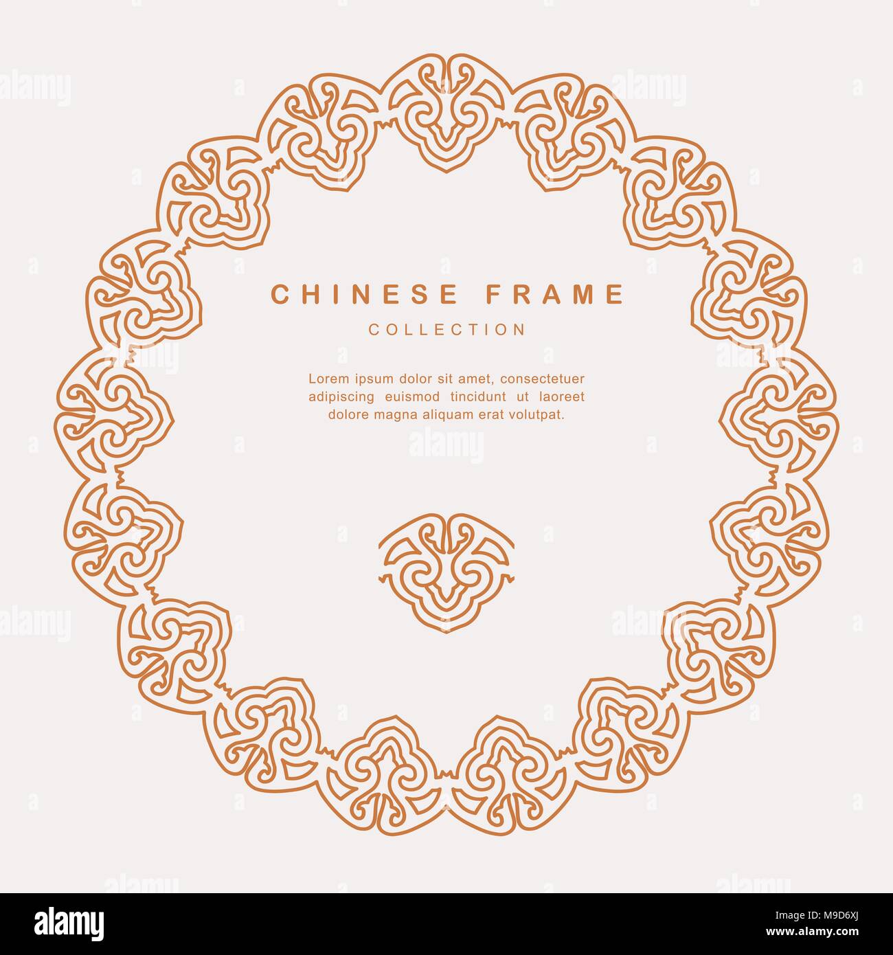 Traditional Chinese Round Frame Tracery Design Decoration Elements ...