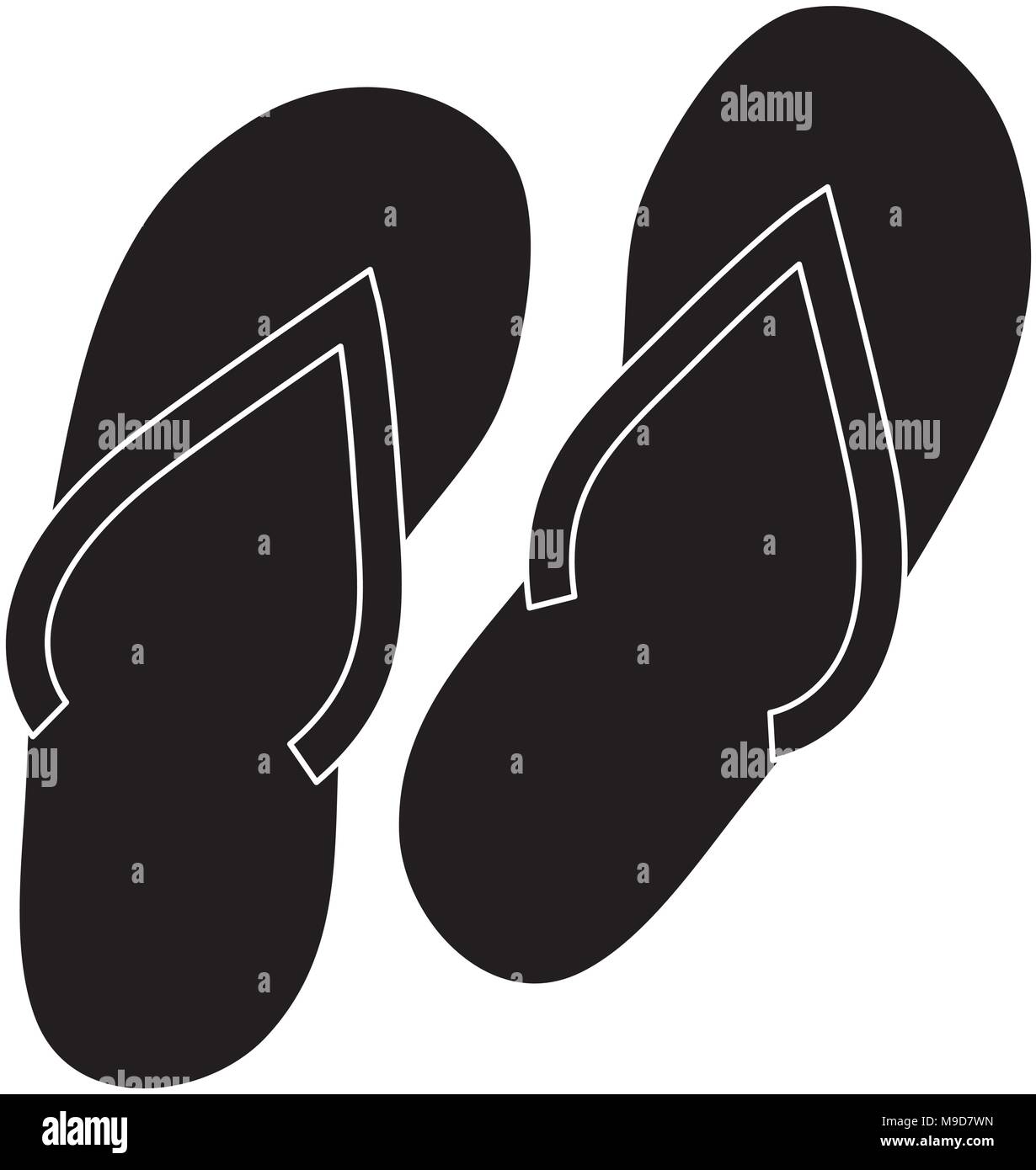 beach sandals icon over white background, vector illustration Stock ...