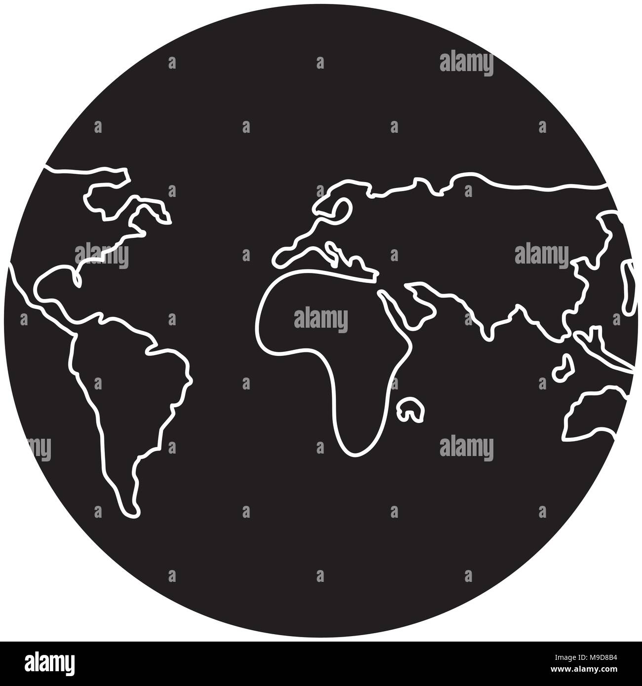 earth planet globe icon over white background, vector illustration ...