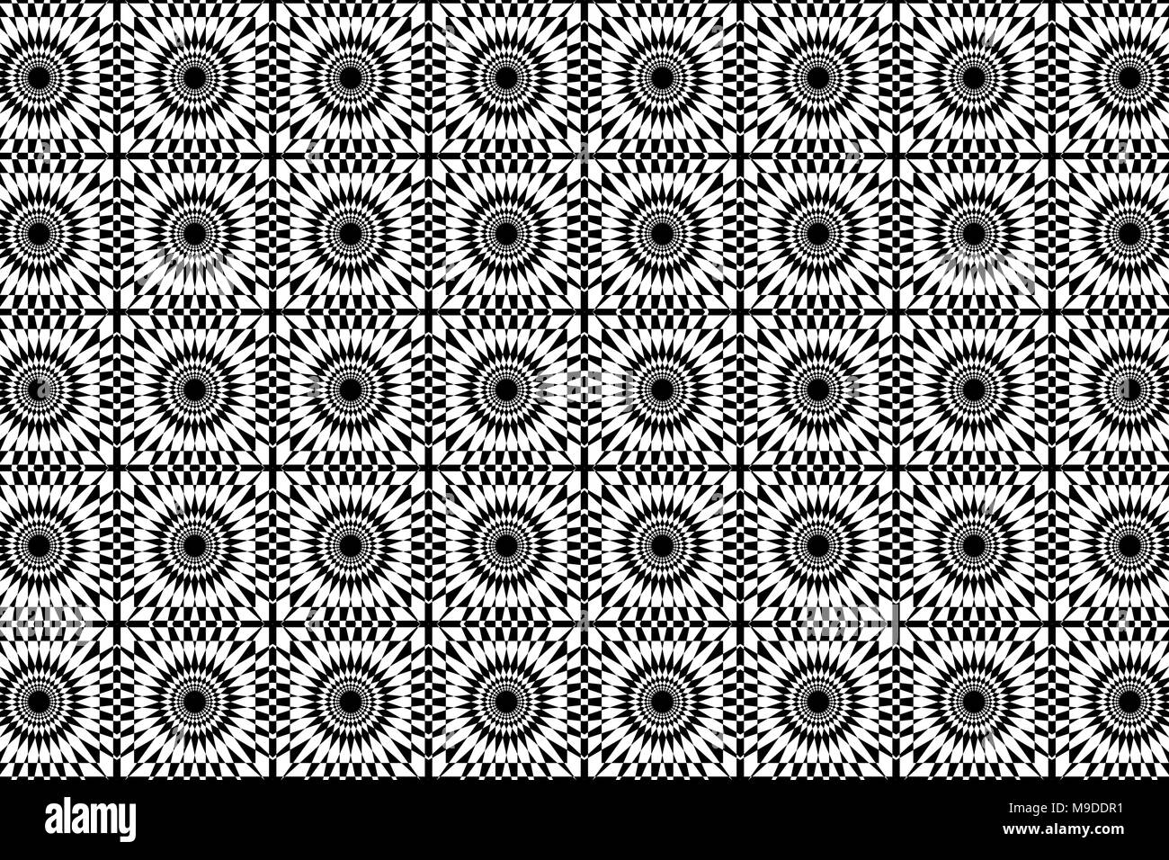 Abstract geometric pattern - black and white, Circular mathematical ...