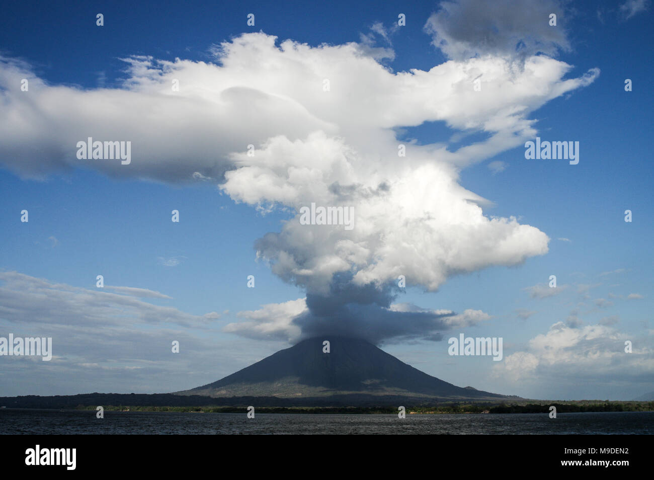 Cloud formation over Concepcion volcano on Ometepe Island in Nicaragua, Central America Stock Photo