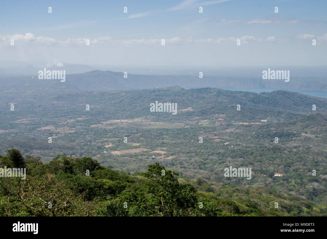 Beautiful nature and views from a vista point on top of Mombacho volcano in Nicaragua, Central America Stock Photo