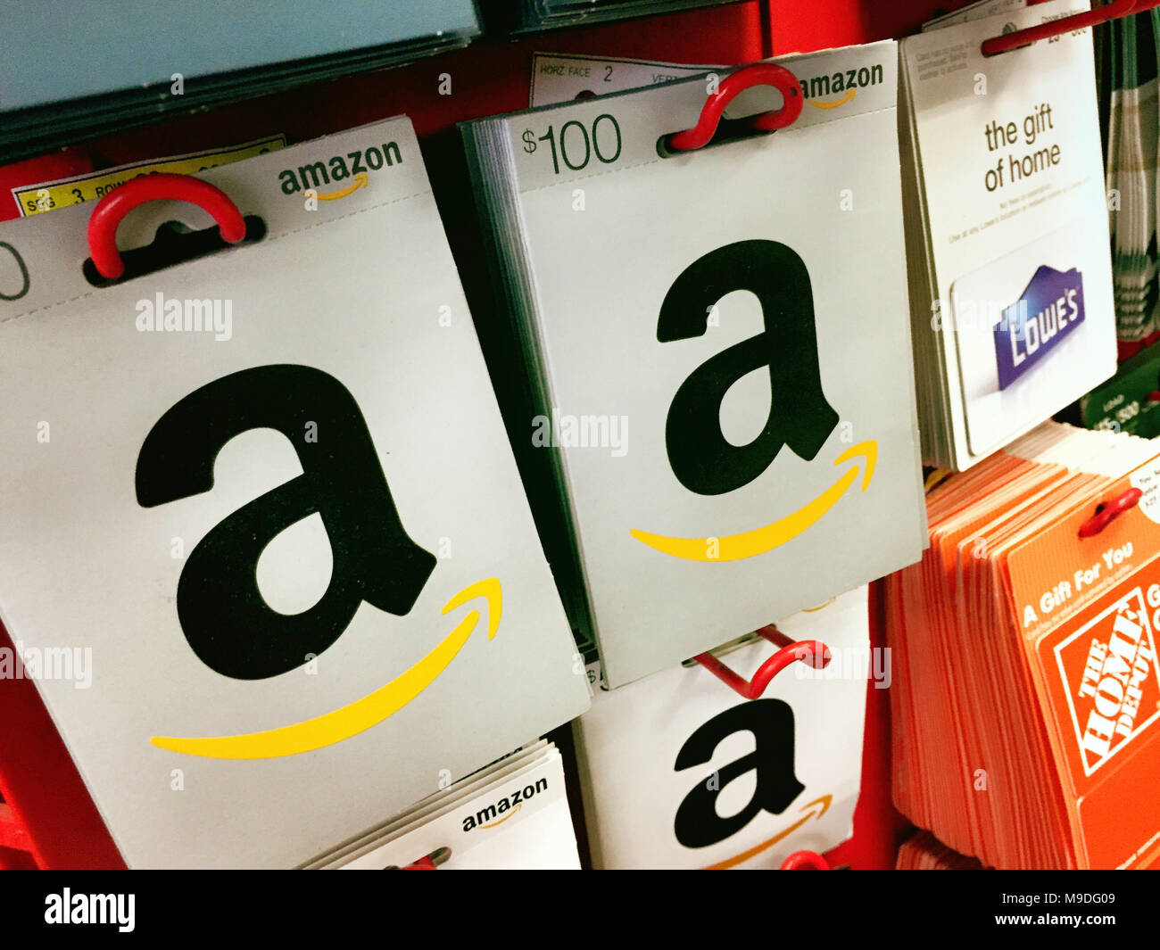 Prepaid Gift Cards Display, USA Stock Photo