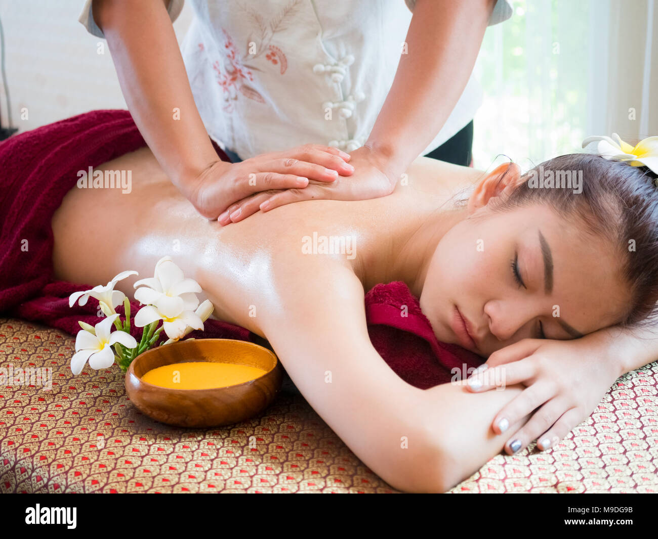 Woman Having Spa Body Massage Treatment In The Spa Salon Massage And Body Care Stock Photo Alamy