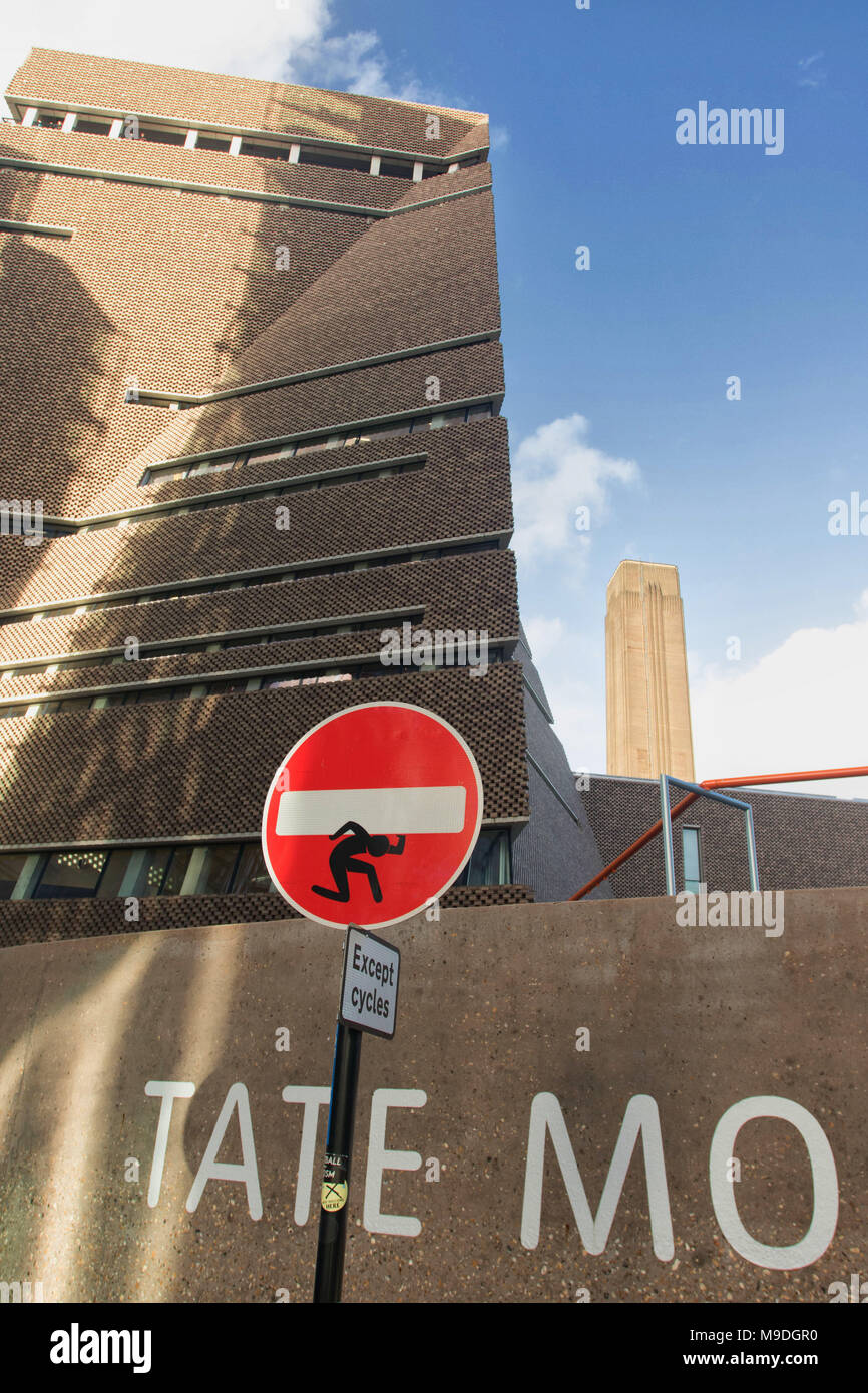 Shapes in London buildings around the brickwork on the Tate Modern