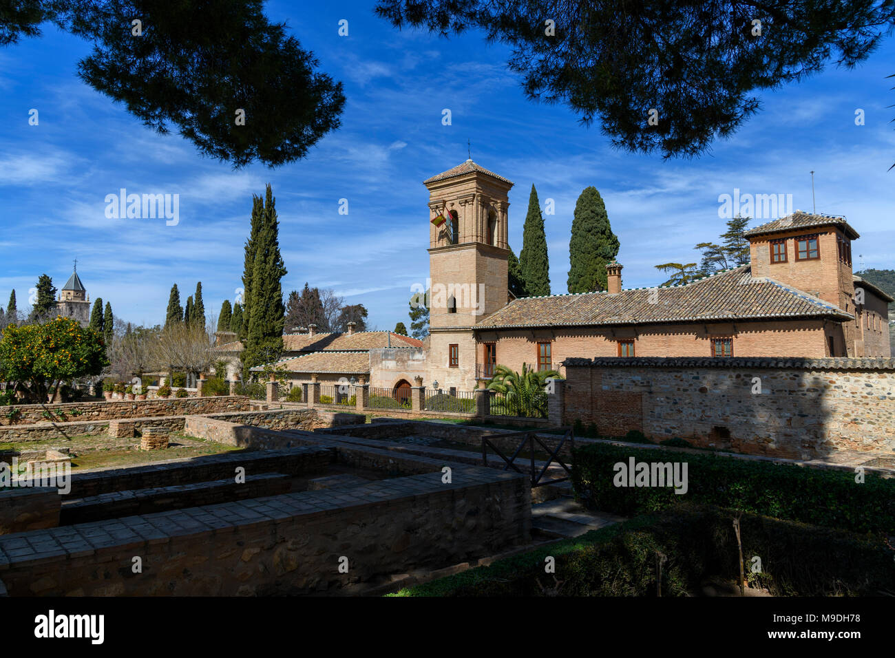 Convento de San Francisco (now a Parador Nacional) in La Alhambra, Granada, Andalusia, Spain Stock Photo