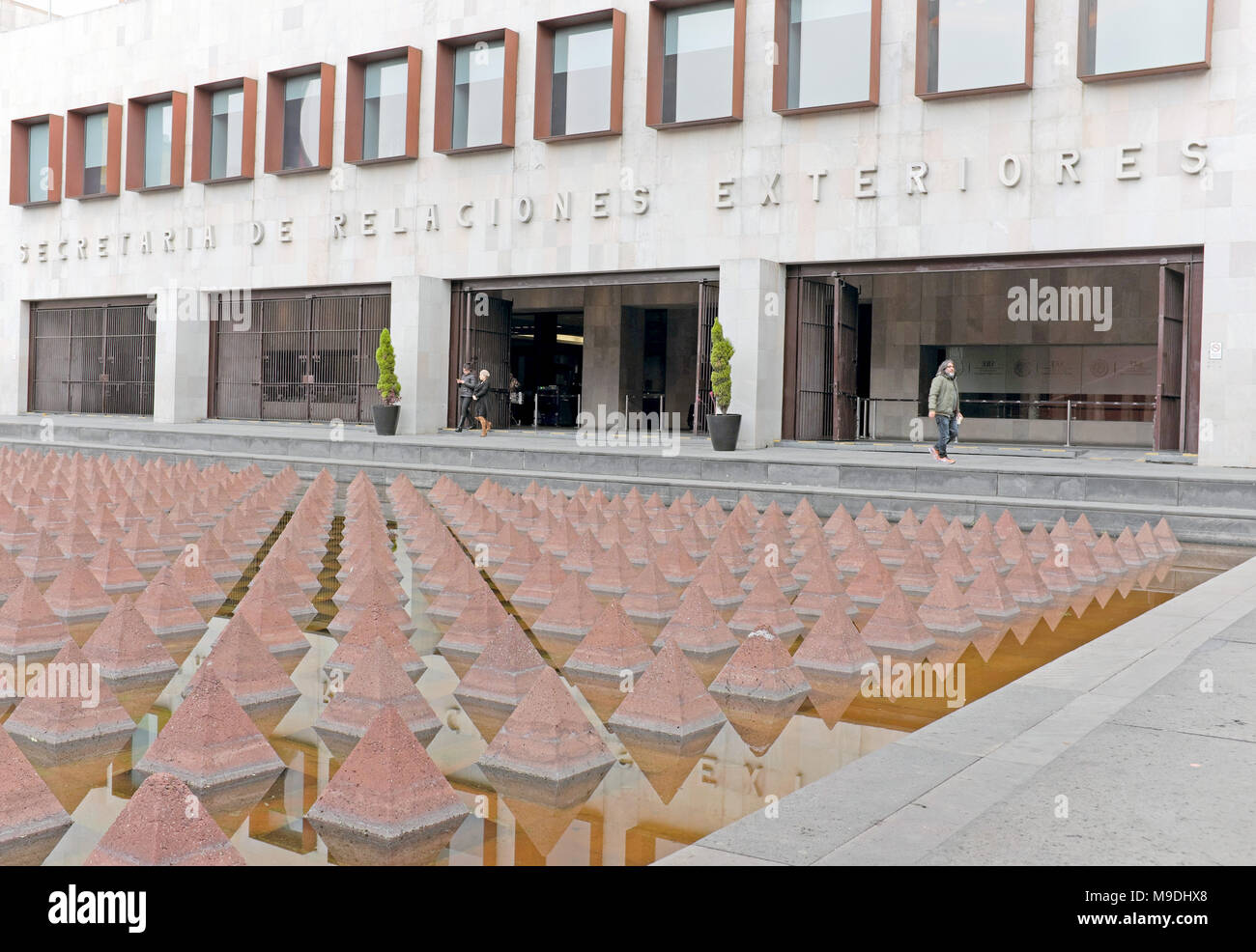 The ground floor of the Secretaria de Relaciones building in the colonial center of Mexico City, Mexico. Stock Photo