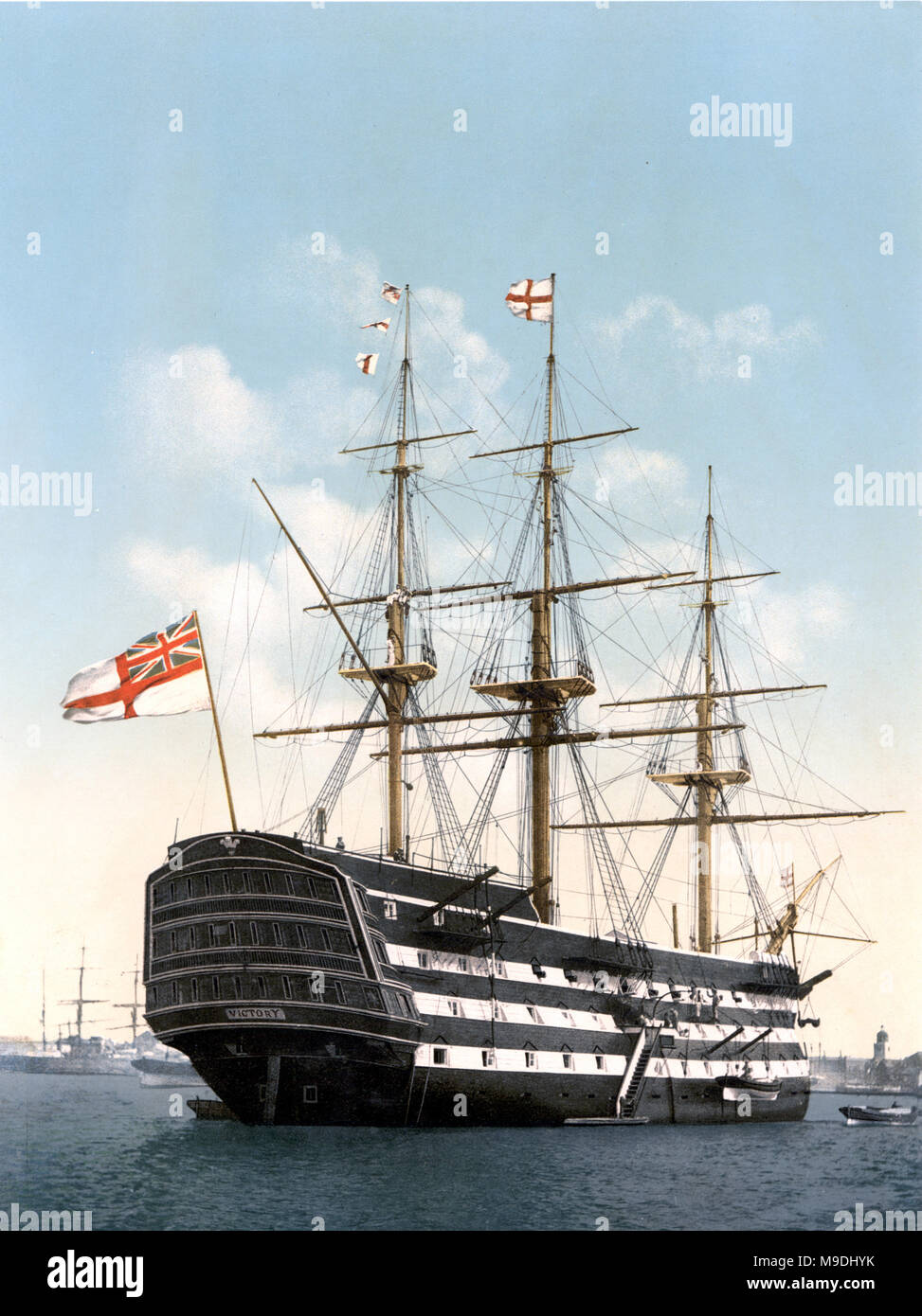 HMS Victory in Portsmouth, 1900 Stock Photo