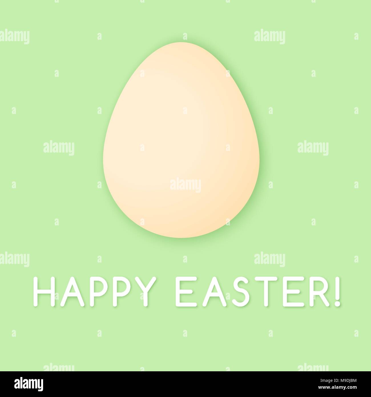 Minimalistic papercut Easter card with egg and shadows Stock Vector