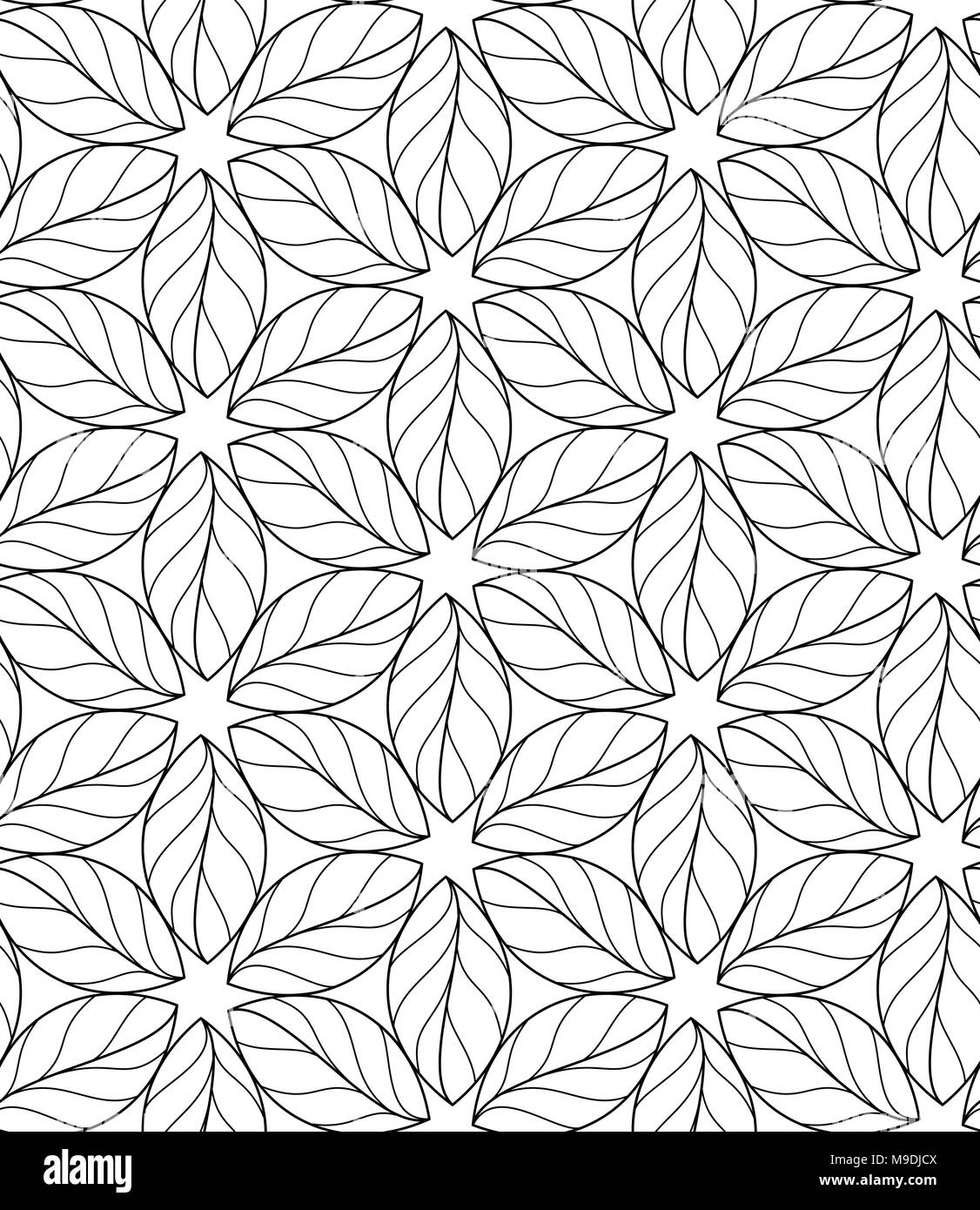 Repeating floral pattern in green Black and White Stock Photos & Images ...