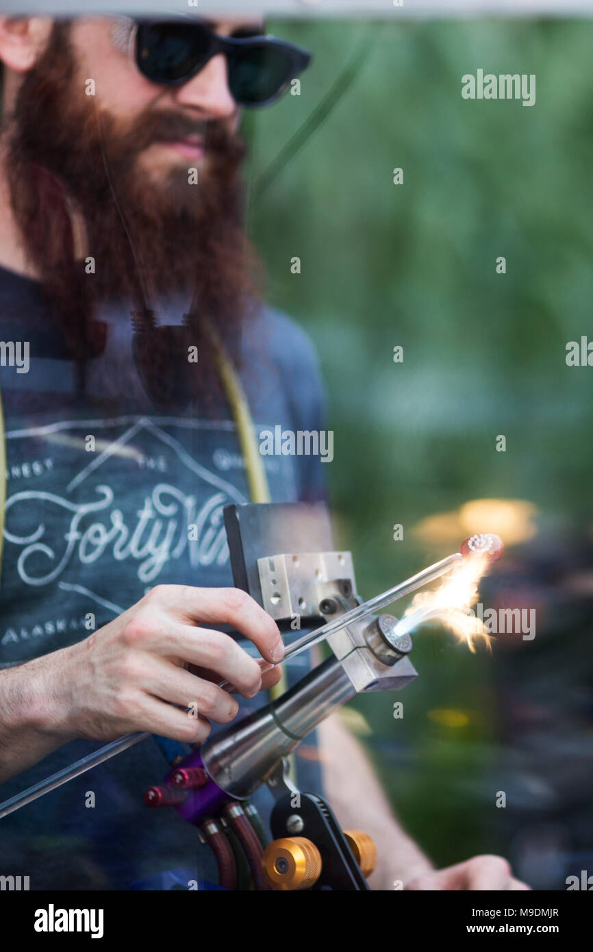 Man blowing glass hires stock photography and images Alamy