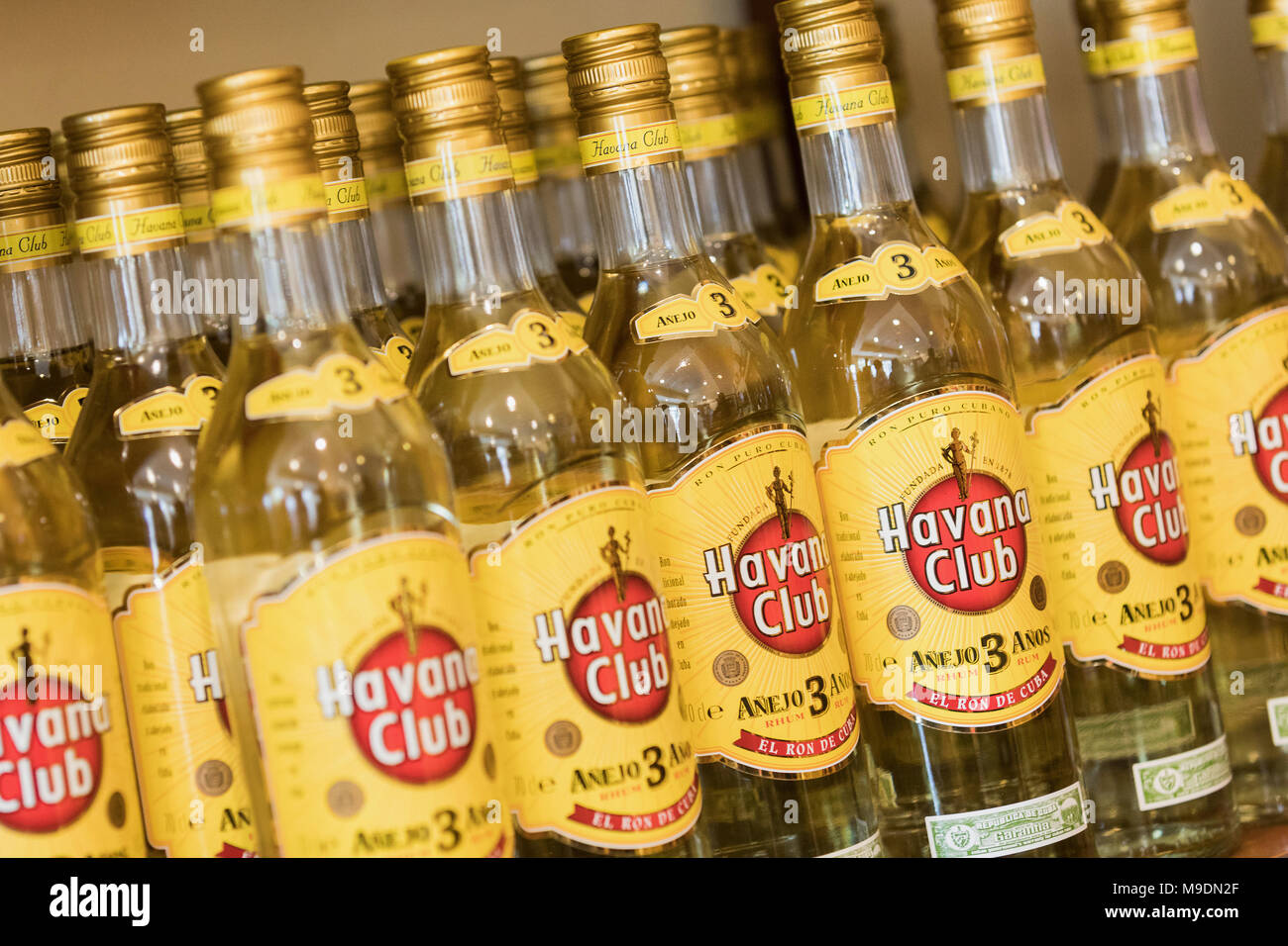 VINALES, CUBA MARCH 14, 2018. Rum Legendario Anejo Blanco 70cl, 40 Vol. Rum Legendario in the