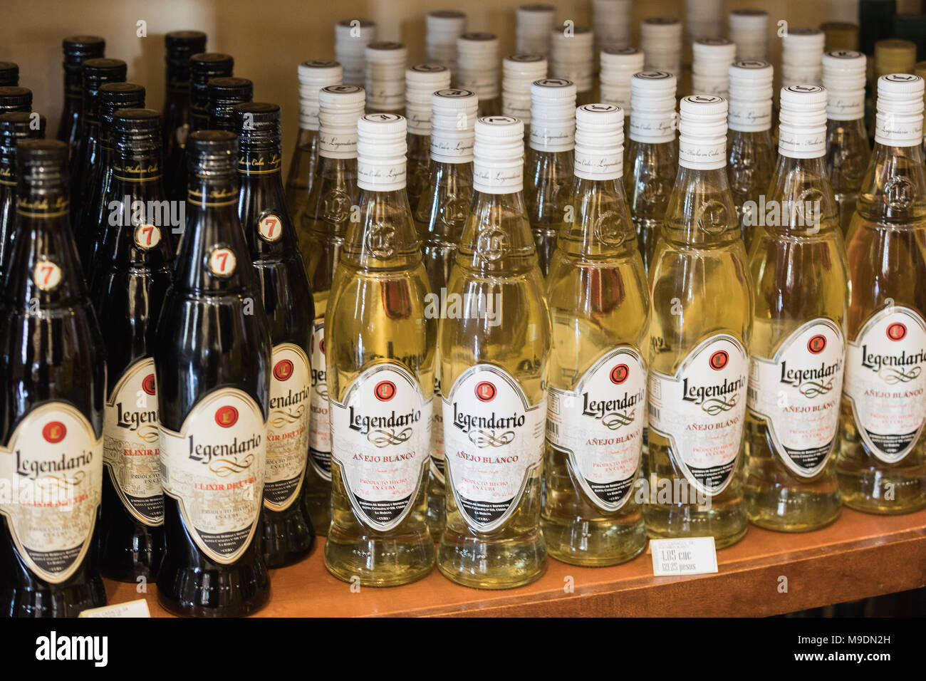 VINALES, CUBA - MARCH 14, 2018. Rum Legendario Anejo Blanco 70cl, 40% Vol. Rum  Legendario in the store shelf. Cuban rum of Legendario Stock Photo - Alamy