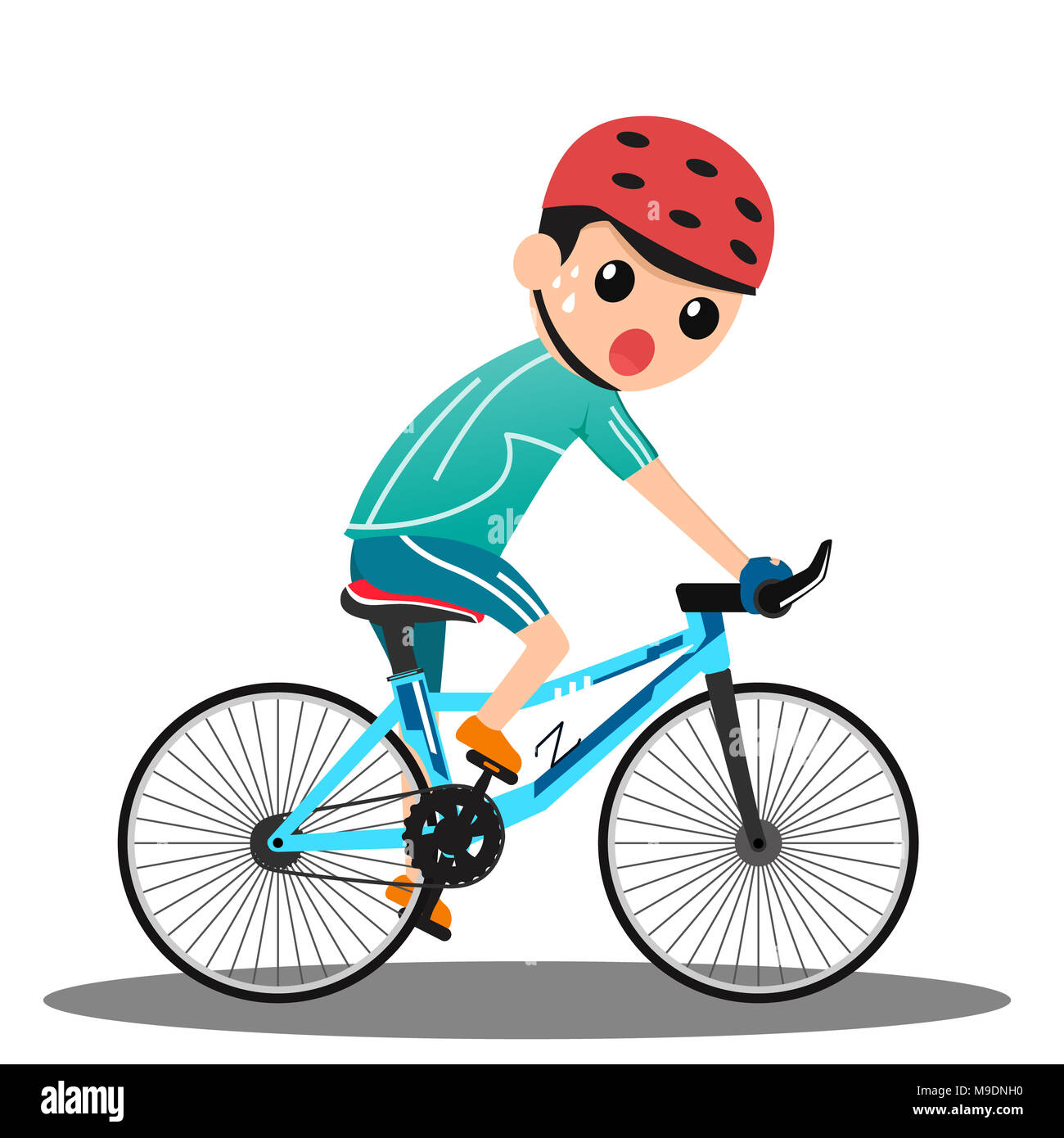 Racing cyclist in action. cartoon man cycling editable vector illustration  Stock Photo - Alamy
