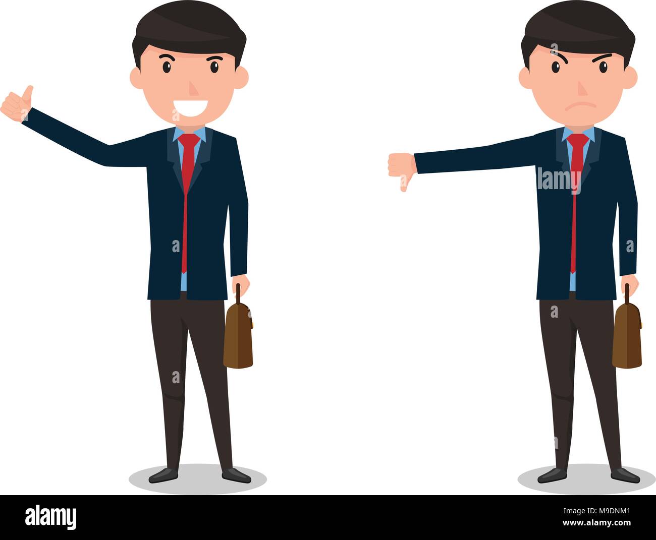 Good and bad. Likes and dislikes. Businessman showing gesture of approval  and disapproval. business man cartoon character vector illustration Stock  Vector Image & Art - Alamy