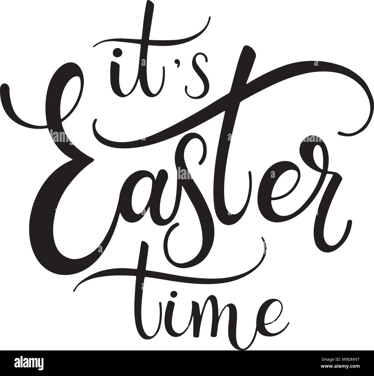 Easter Time lettering. Hand written Easter phrases. Seasons Greetings