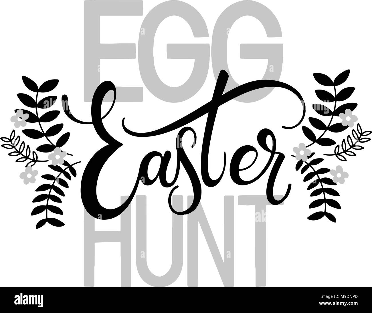 easter egg hunt clipart black and white