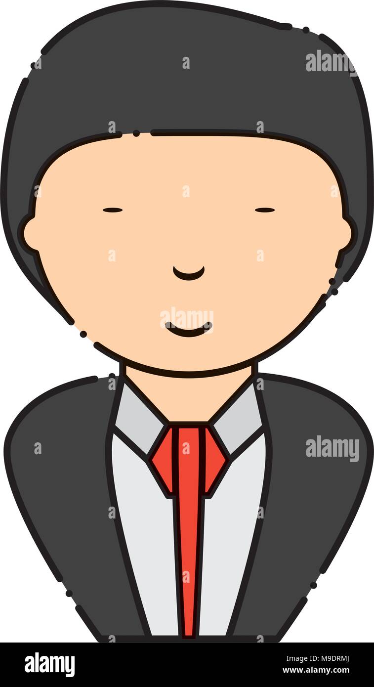 cartoon young businessman wearing suit and tie over white background ...