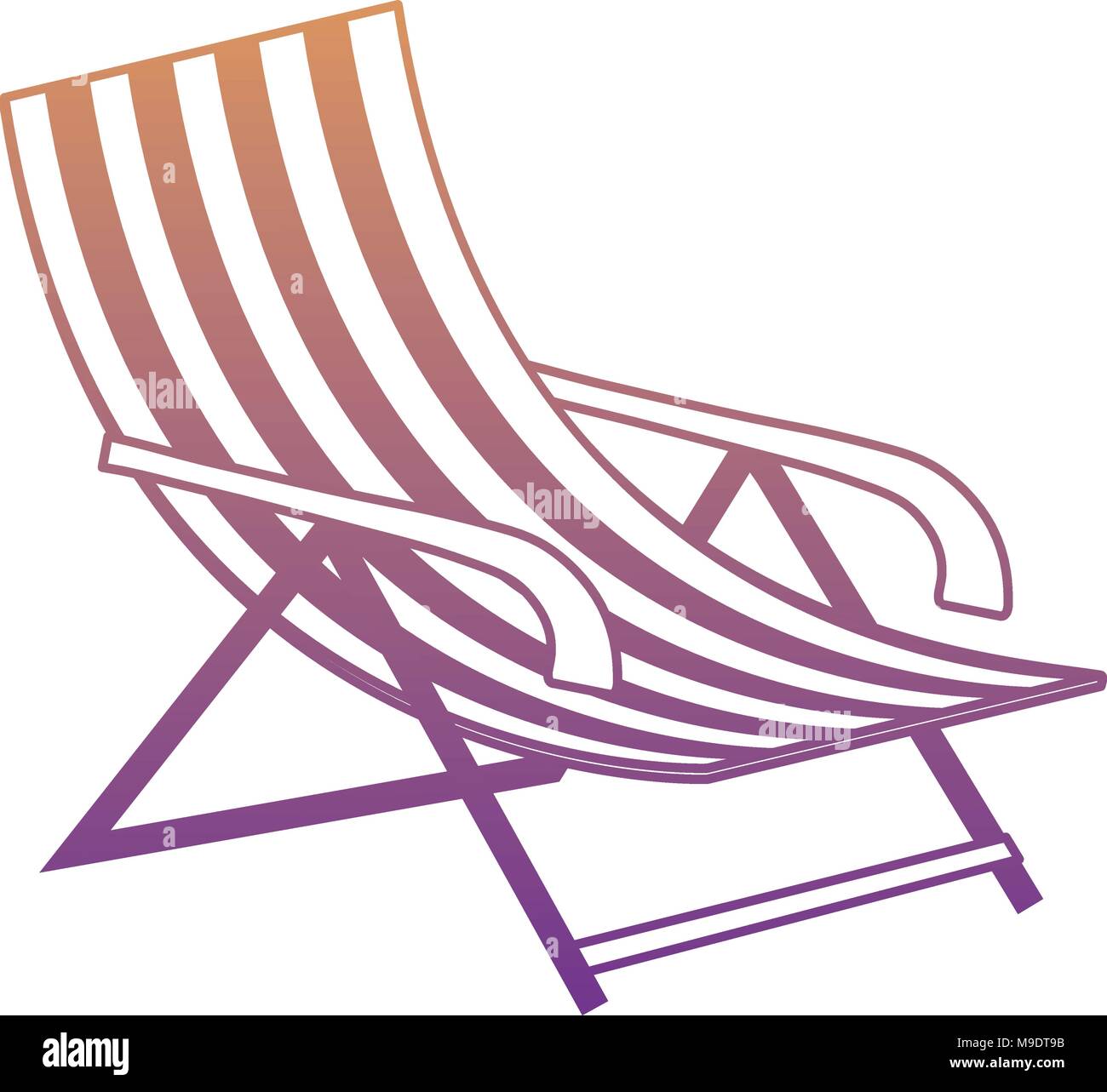 beach chair icon over white background, colorful design. vector ...