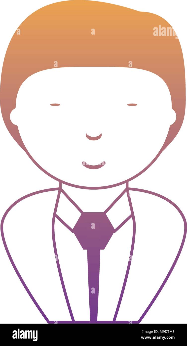 cartoon young businessman wearing suit and tie over white background ...