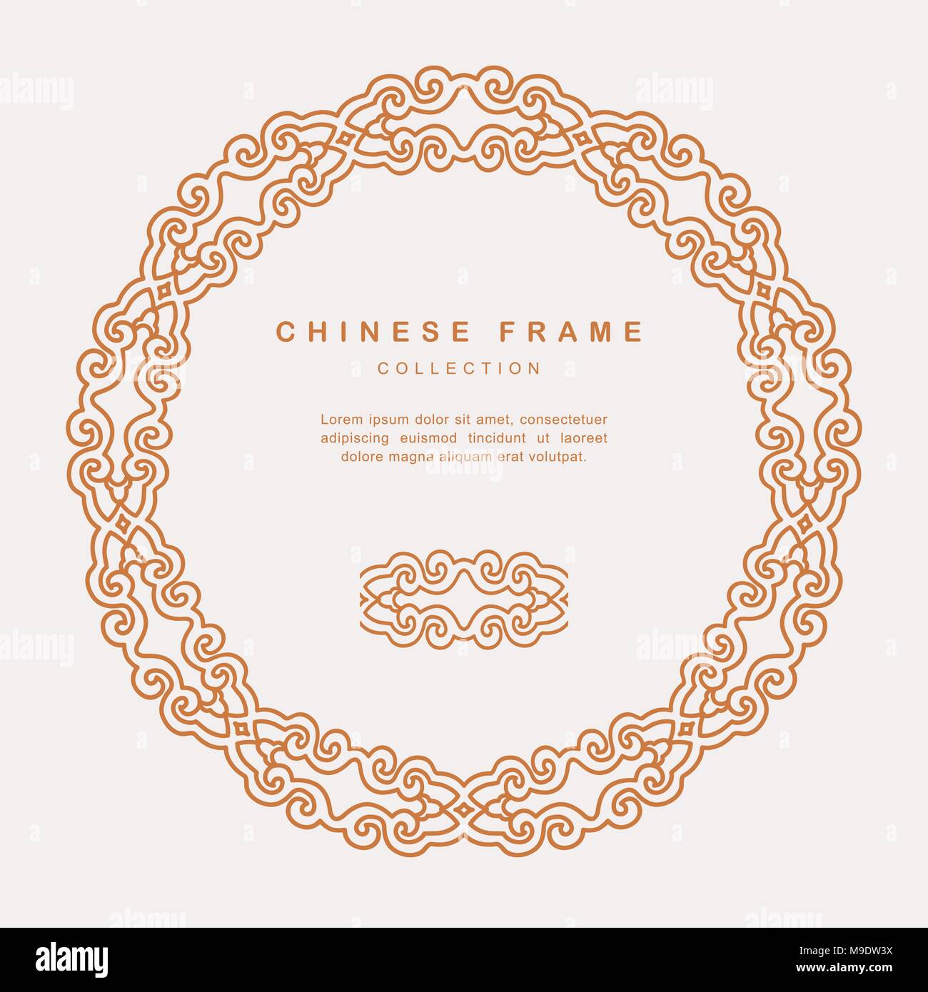 Traditional Chinese Round Frame Tracery Design Decoration Elements ...