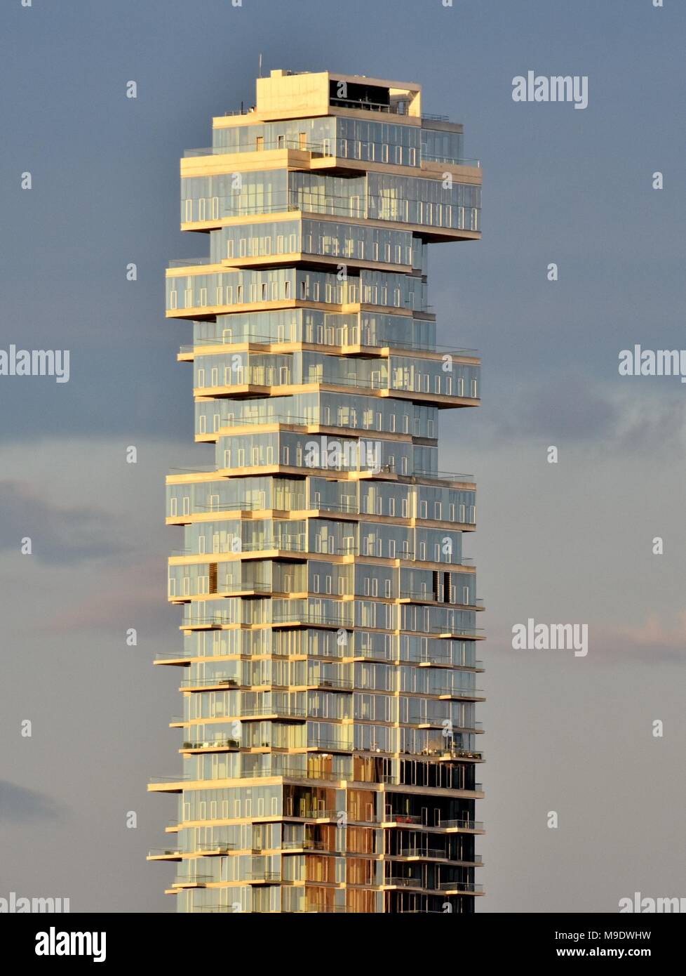 The 56 Leonard residential tower in the Tribeca neighborhood of Manhattan, designed by Herzog & de Meuron. Stock Photo