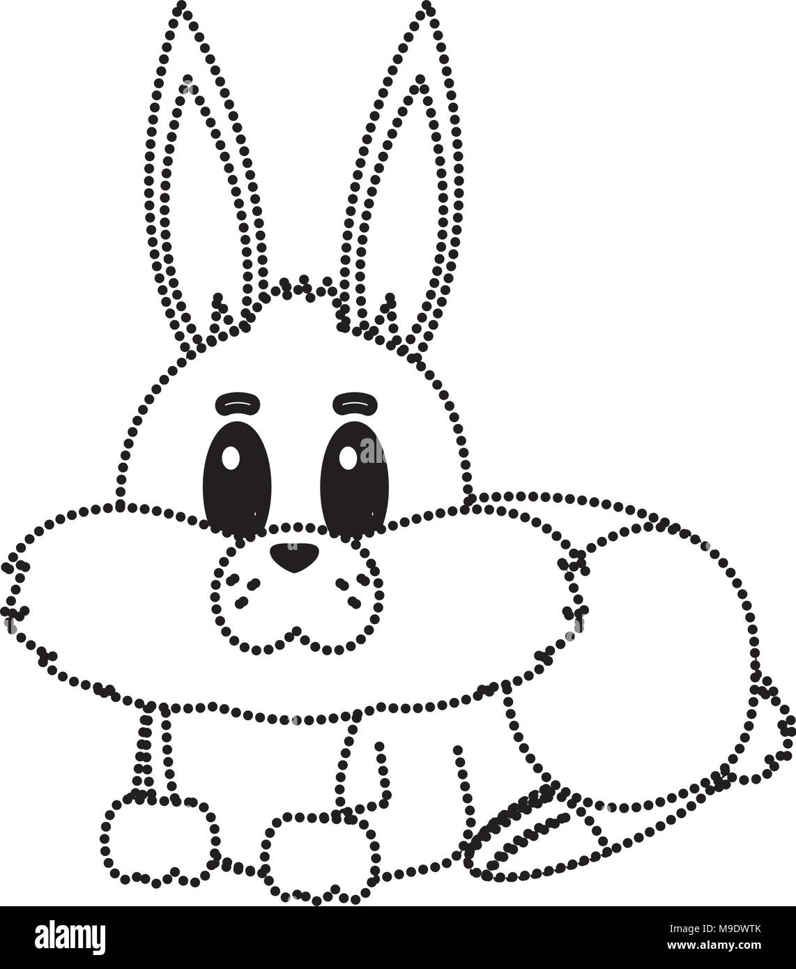 dotted shape nice wild rabbit animal lying Stock Vector Image & Art - Alamy