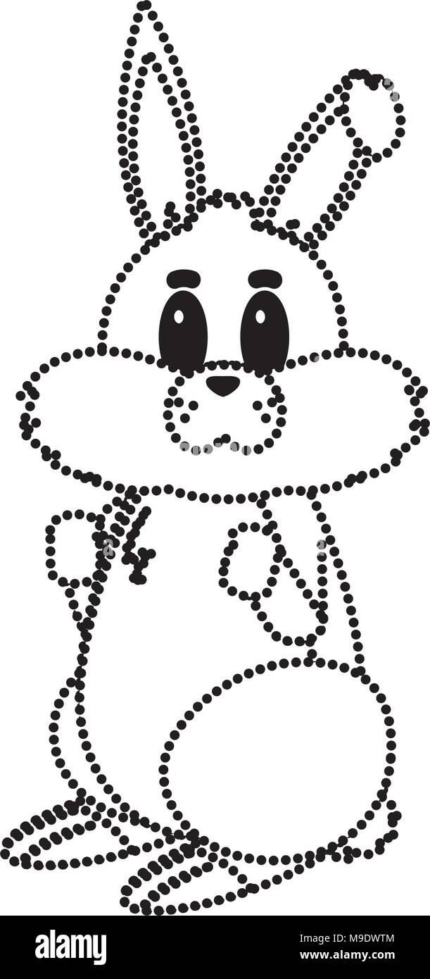 dotted shape cute nature rabbit animal design Stock Vector Image & Art ...