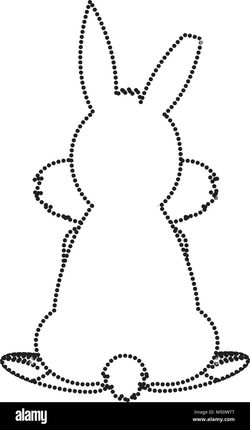 dotted shape wild rabbit animal back with nice tail Stock Vector Image ...