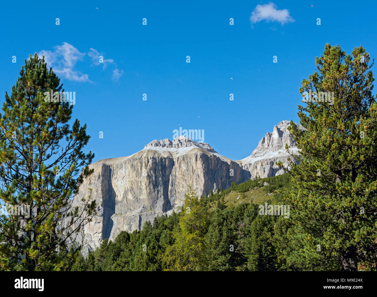 Sella group mountain Mountain landscape in the Dolomites Italy - northern Italy - Trentino Alto Adige Stock Photo