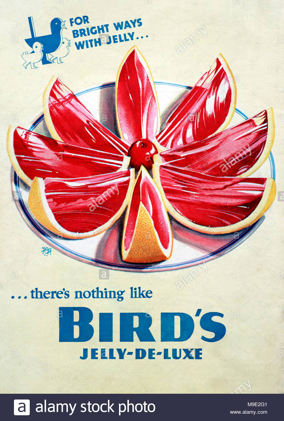 Vintage advertising for Bird's Jelly-De-Lux 1939 Stock Photo