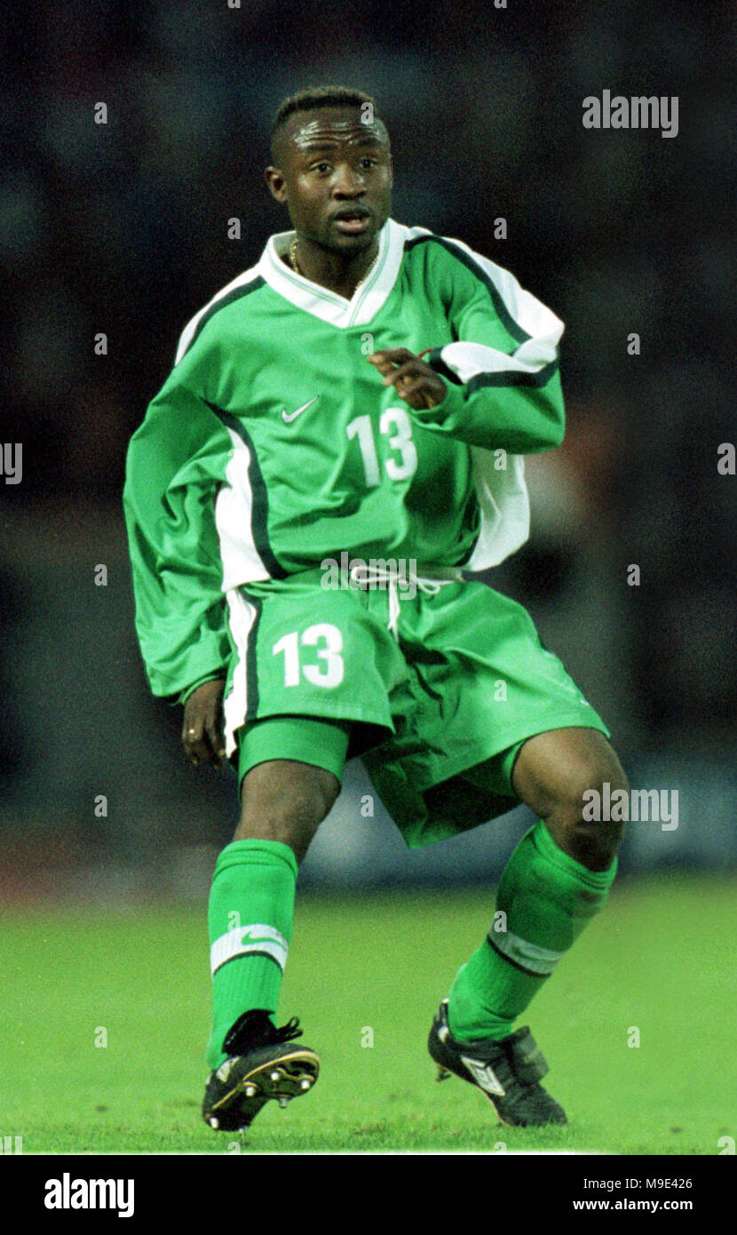 Mungersdorfer Stadion Cologne, Germany  22.4.1998, Football International Friendly, Germany vs Nigeria 1:0 ---- Tijani BABANGIDA (Nigeria) Stock Photo
