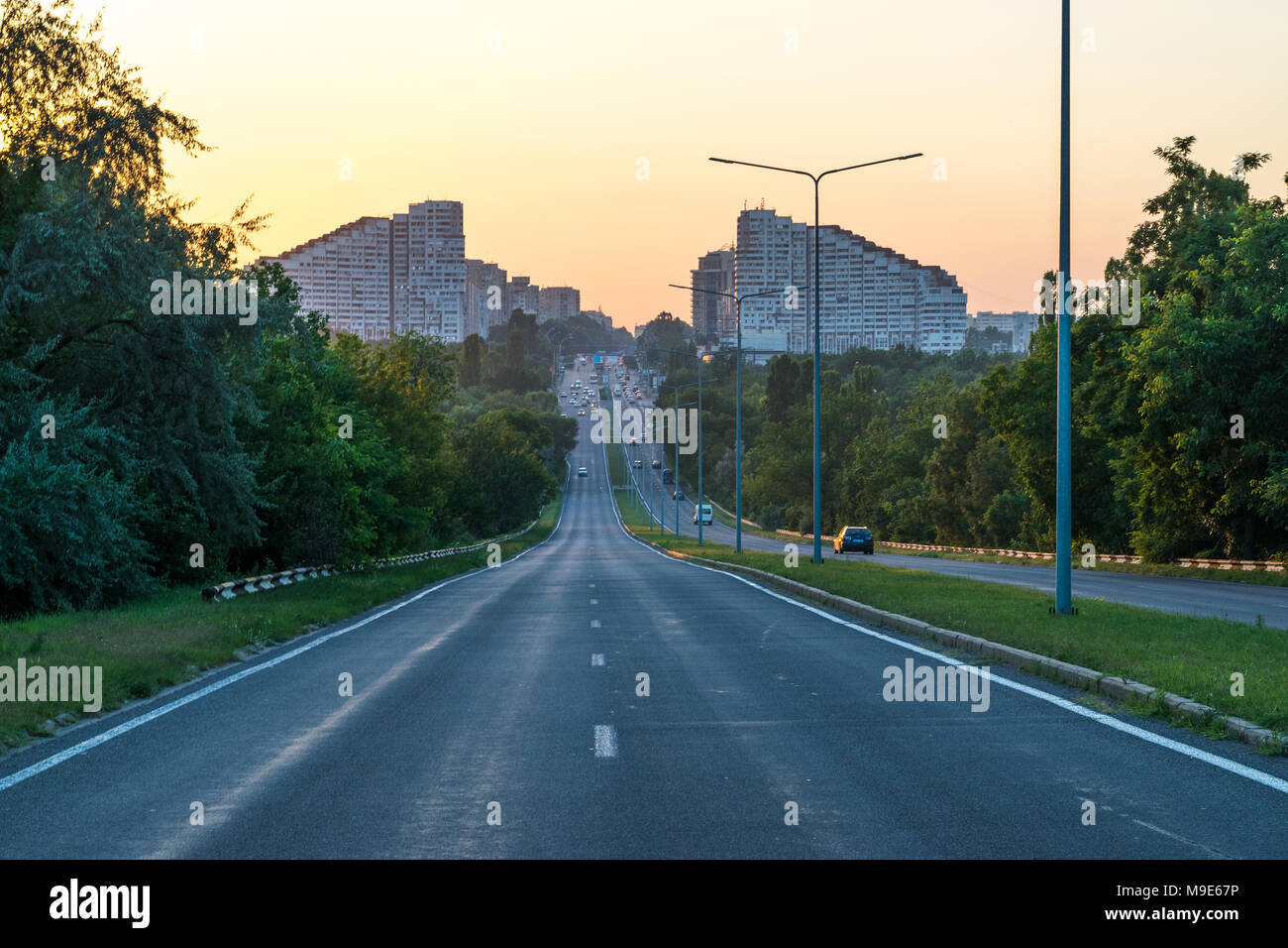 CHISINAU, MOLDOVA - 14 JULY, 2016: The entrance of the municipality of Chisinau, called the Gates of the city. Stock Photo