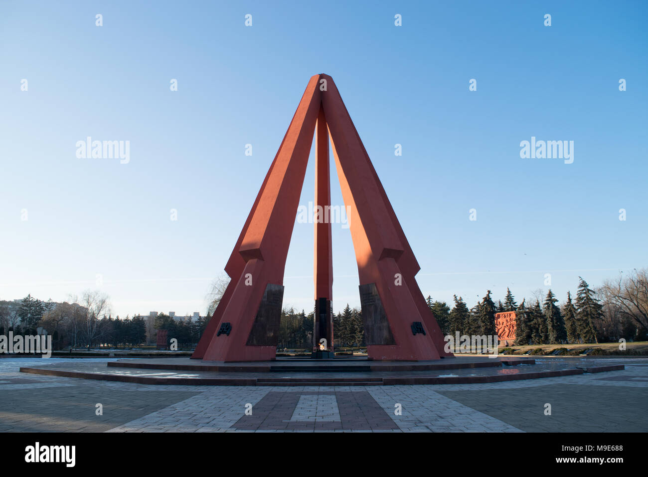 CHISINAU, MOLDOVA - 22 DECEMBER, 2016: The Memorial Complex area dedicated to the victims of the Eastern Front of the Second World War. Stock Photo