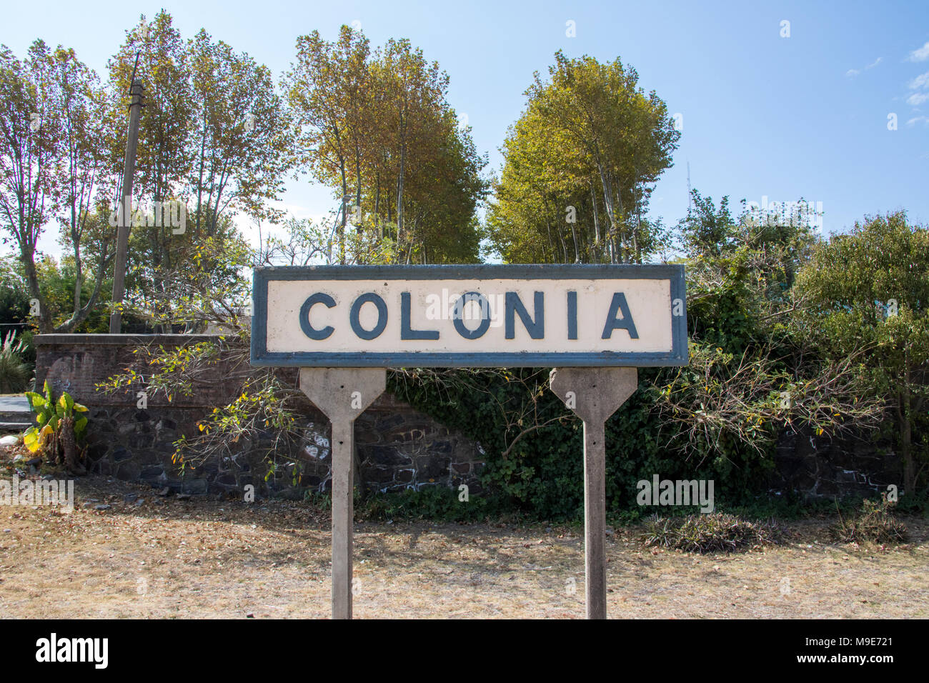 Historic Colonia Train Station, Colonia del Sacramento, Uruguay Stock Photo