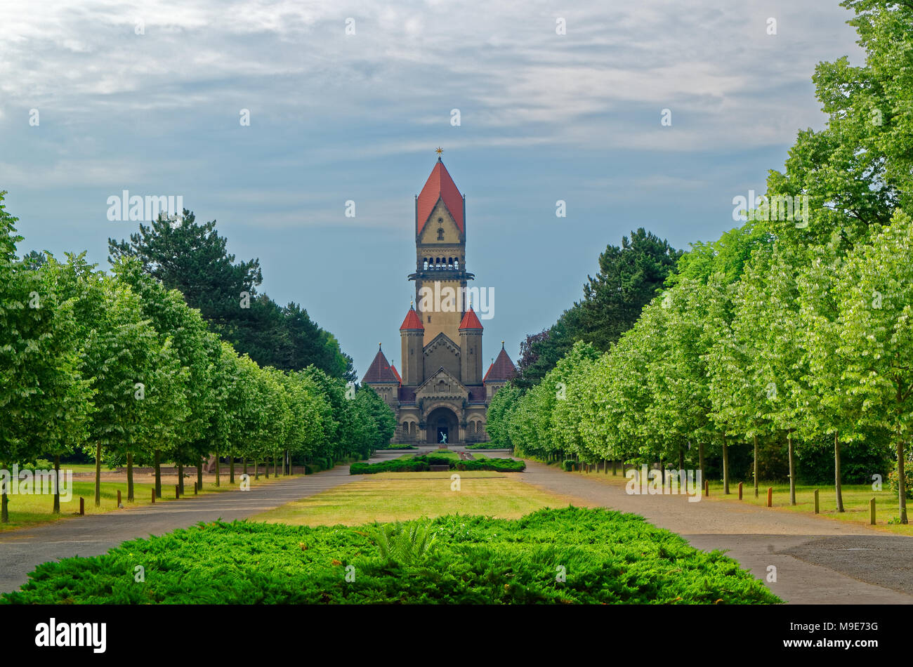 Famous chapel complex in South Cemetery in Leipzig, Germany Stock Photo