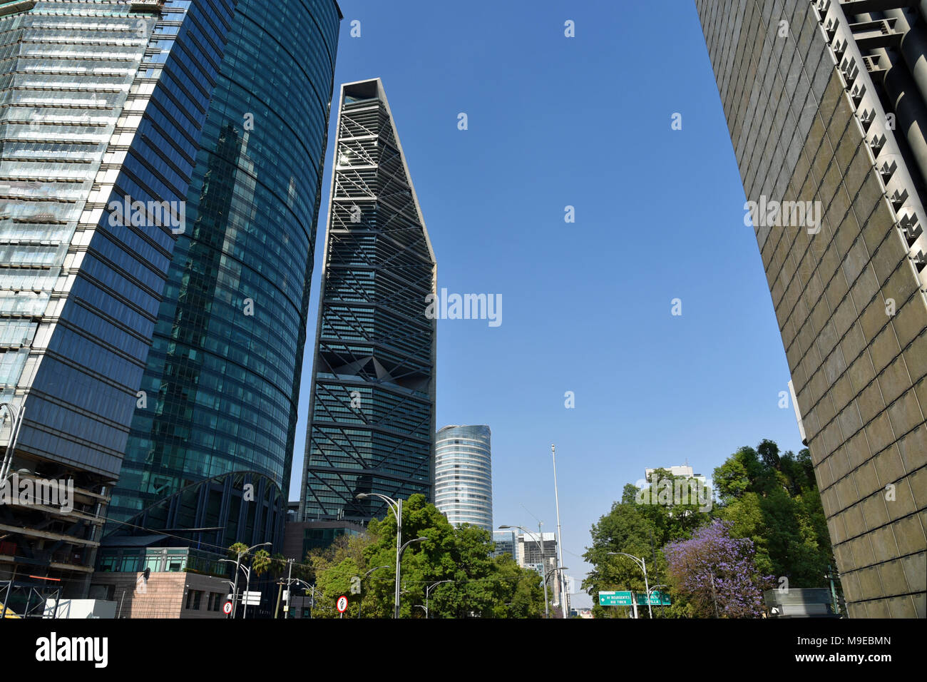 Mexico City is the capital and most populous city of Mexico. It is located in the Valley of Mexico  a large valley in the high plateaus at the center Stock Photo