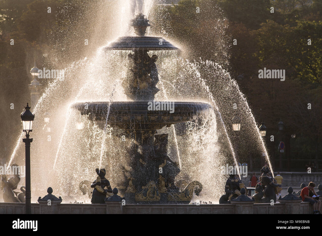 Fountain of the Seas (Fontaine des Mers), Place de la Concorde, Paris, France Stock Photo