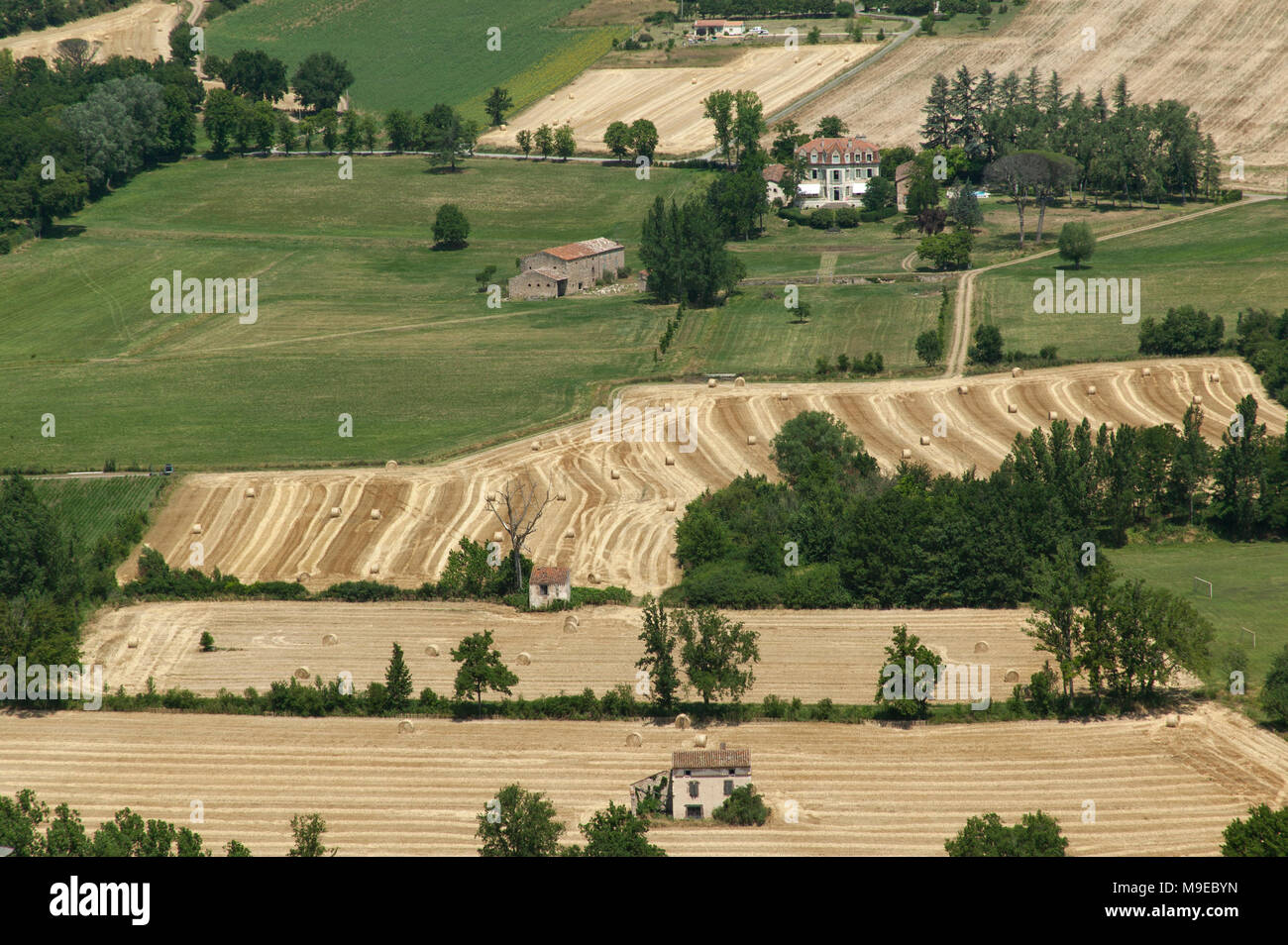Farmland surrounding Cordes-sur-Ciel, Tarn, France Stock Photo