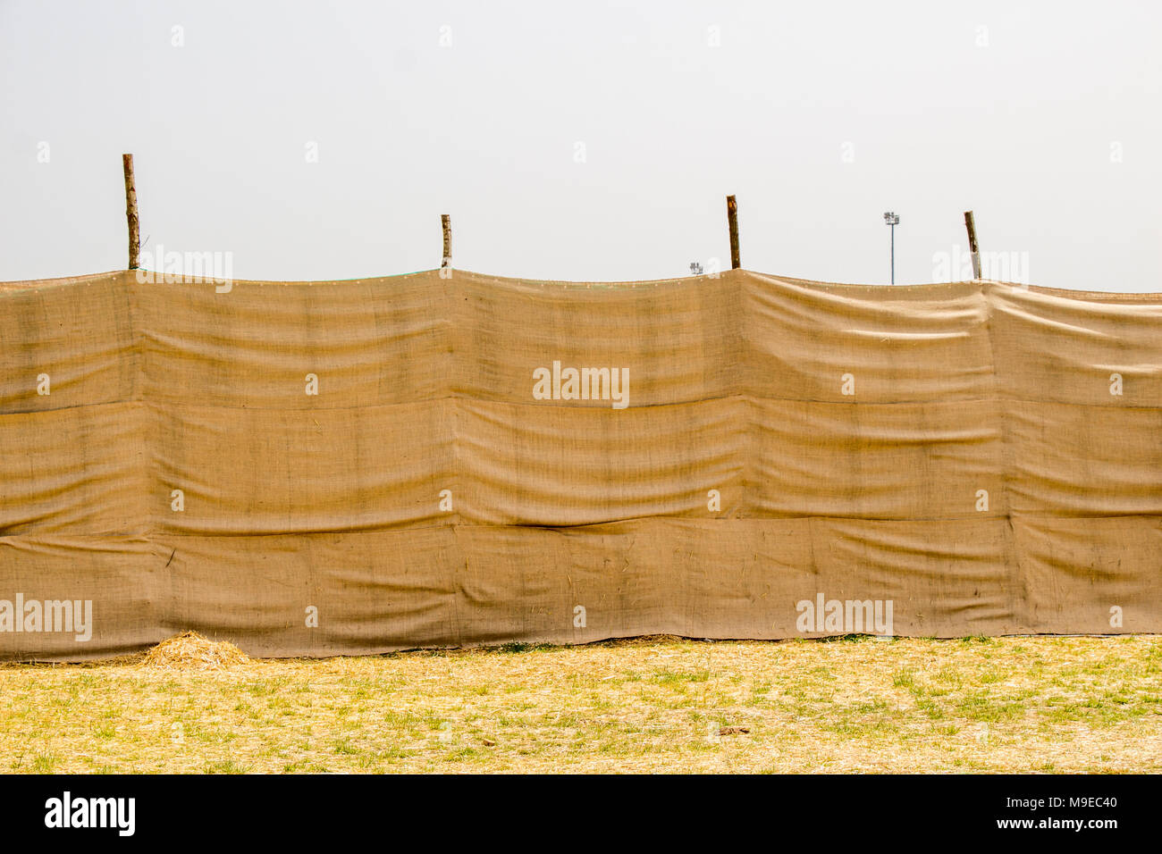 Linen canvas fabric texture used as a wall outdoors Stock Photo Alamy