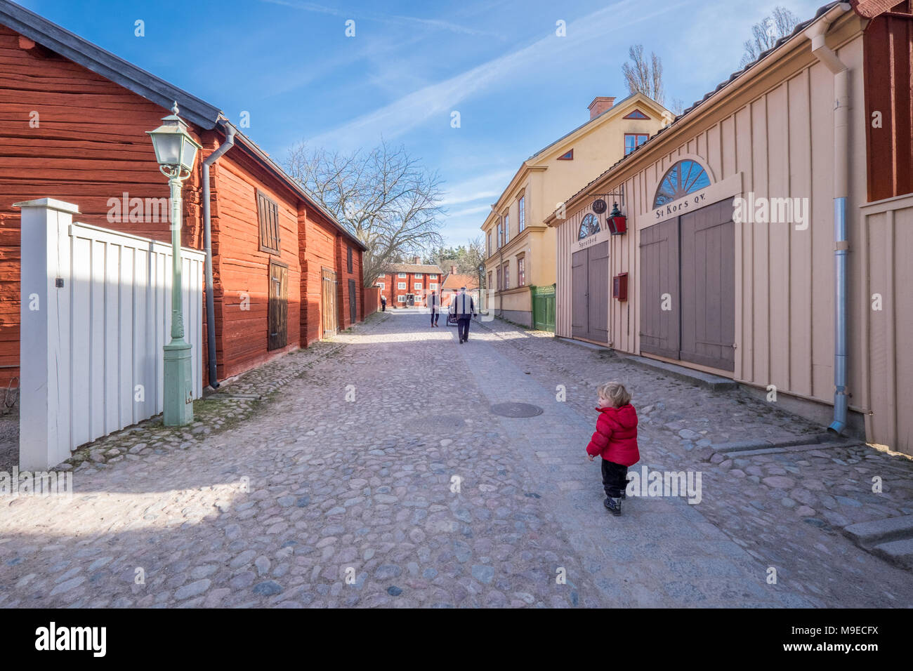 Open-air museum Old Linköping during early spring in Sweden Stock Photo