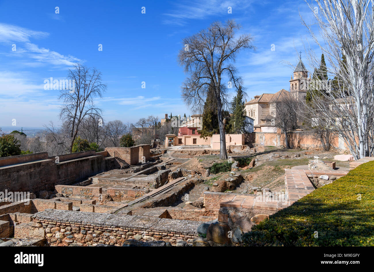 Surroundings of La Alhambra gardens Stock Photo