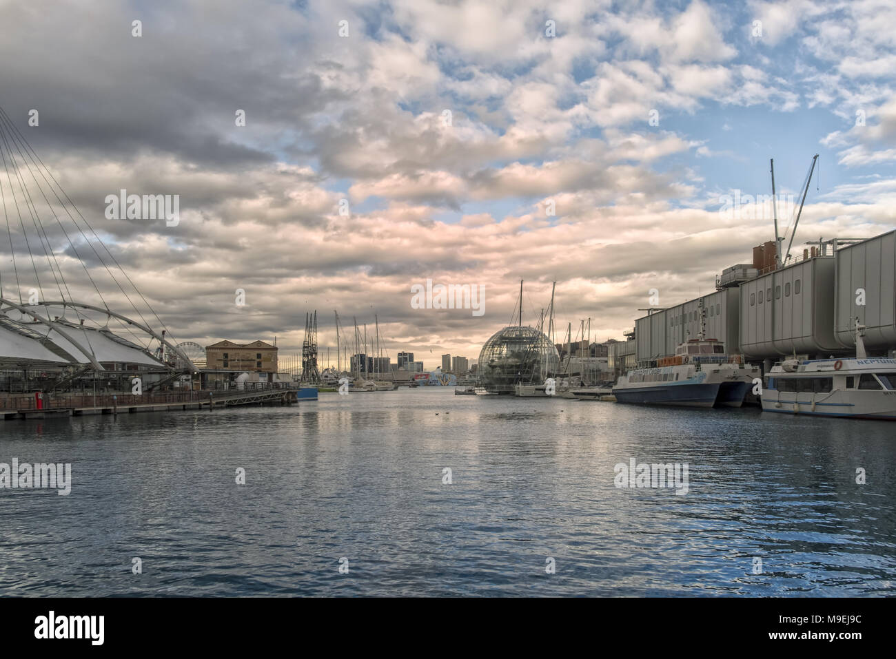 now a tourist, entertainment and aquarium meeting point in Genoa Stock Photo