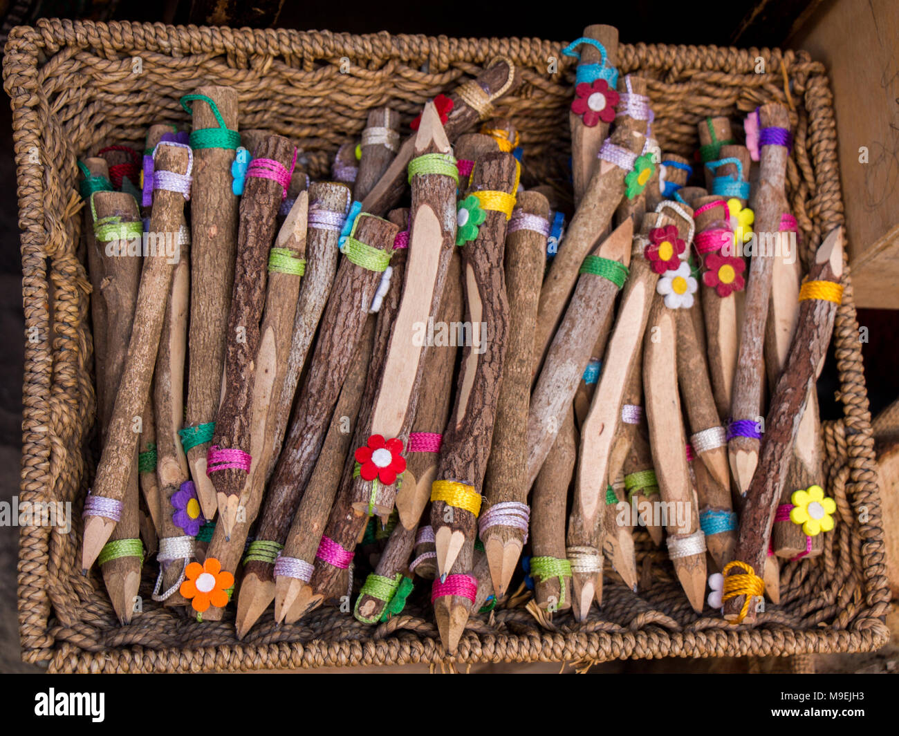 Color pencil made from real stick wood Stock Photo Alamy